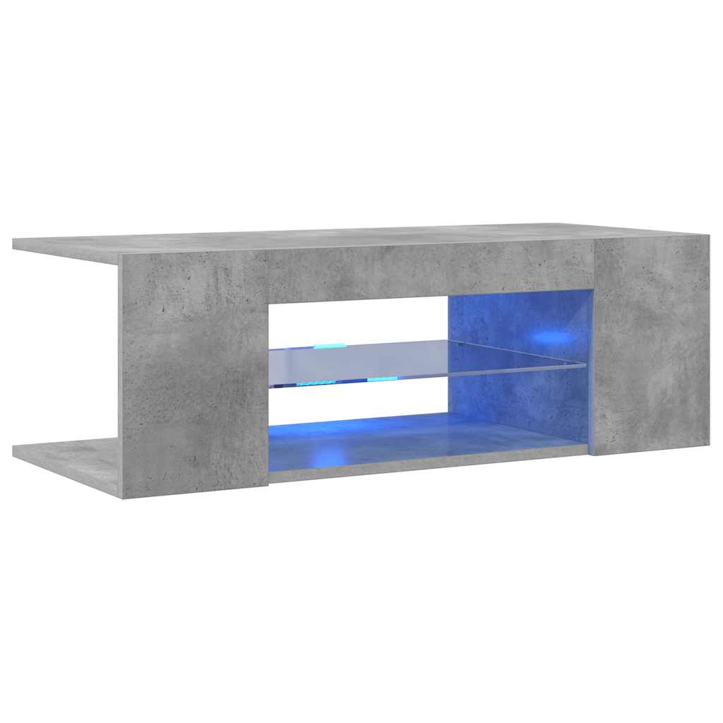 Mobile Porta TV con Luci LED Grigio Cemento 90x39x30 cm - homemem39