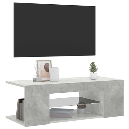 Mobile Porta TV con Luci LED Grigio Cemento 90x39x30 cm - homemem39
