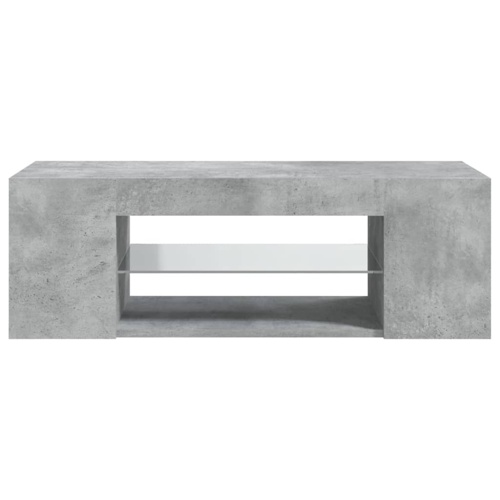 Mobile Porta TV con Luci LED Grigio Cemento 90x39x30 cm - homemem39