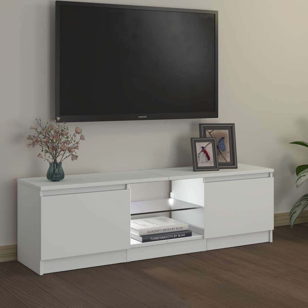 Mobile Porta TV con Luci LED Bianco 120x30x36 cm - homemem39