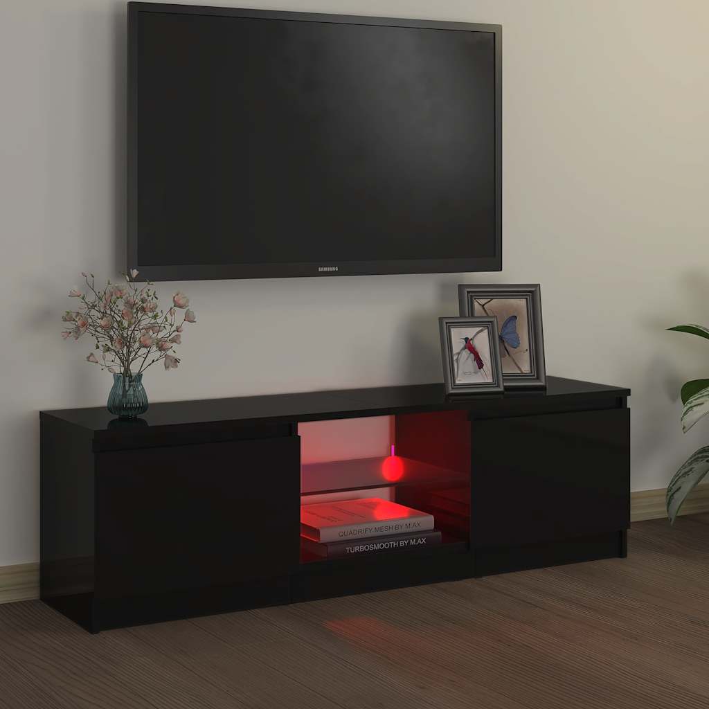 Mobile Porta TV con Luci LED Nero 120x30x36 cm - homemem39