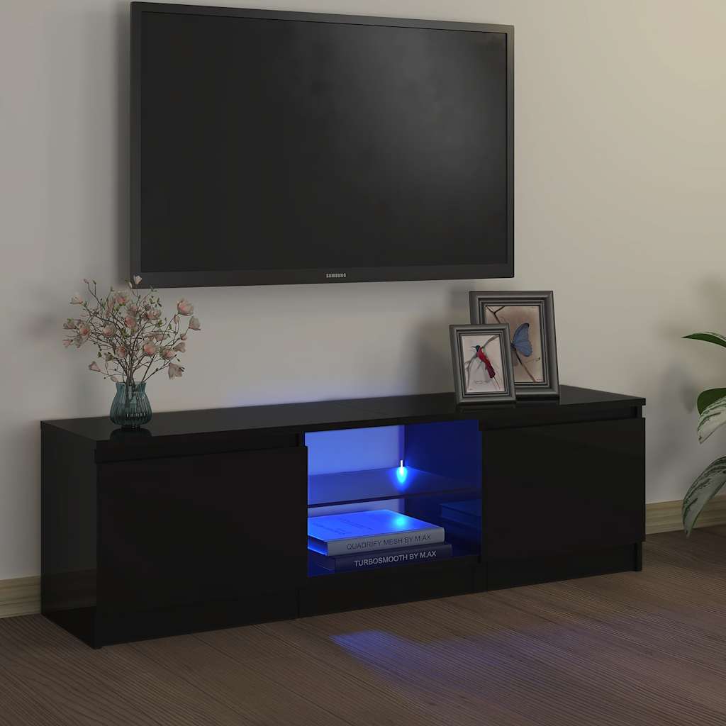 Mobile Porta TV con Luci LED Nero 120x30x36 cm - homemem39