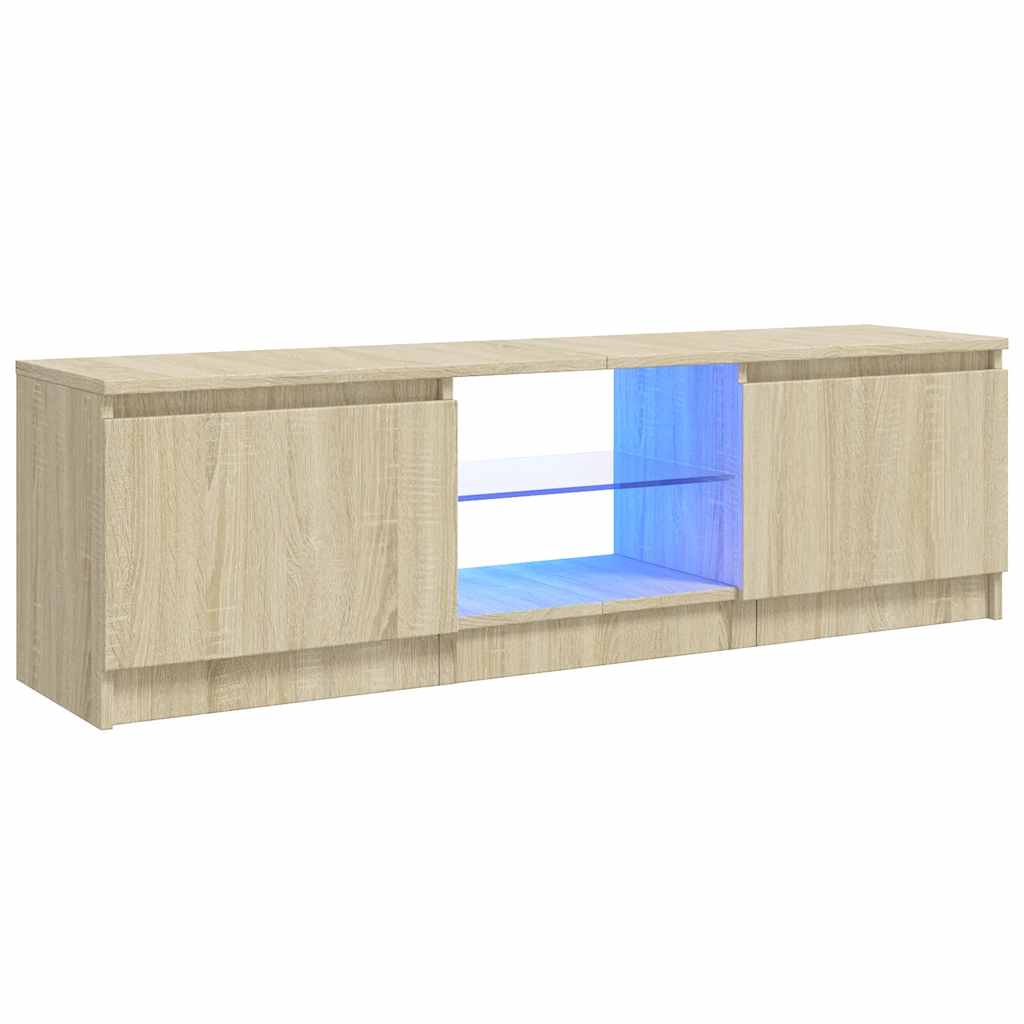 Mobile Porta TV con Luci LED Rovere Sonoma 120x30x36 cm - homemem39