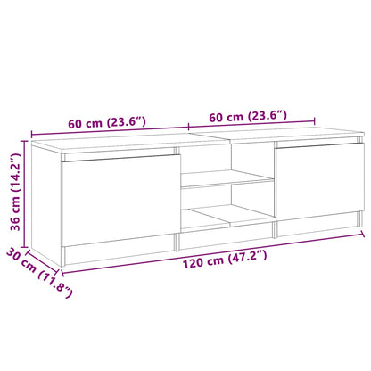 Mobile Porta TV con Luci LED Rovere Sonoma 120x30x36 cm - homemem39