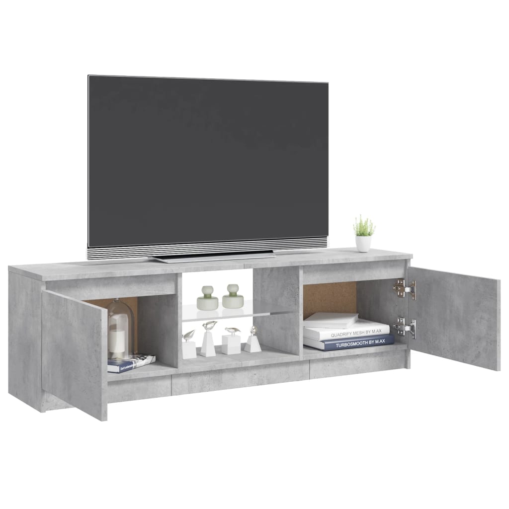 Mobile Porta TV con Luci LED Grigio Cemento 120x30x35,5 cm - homemem39