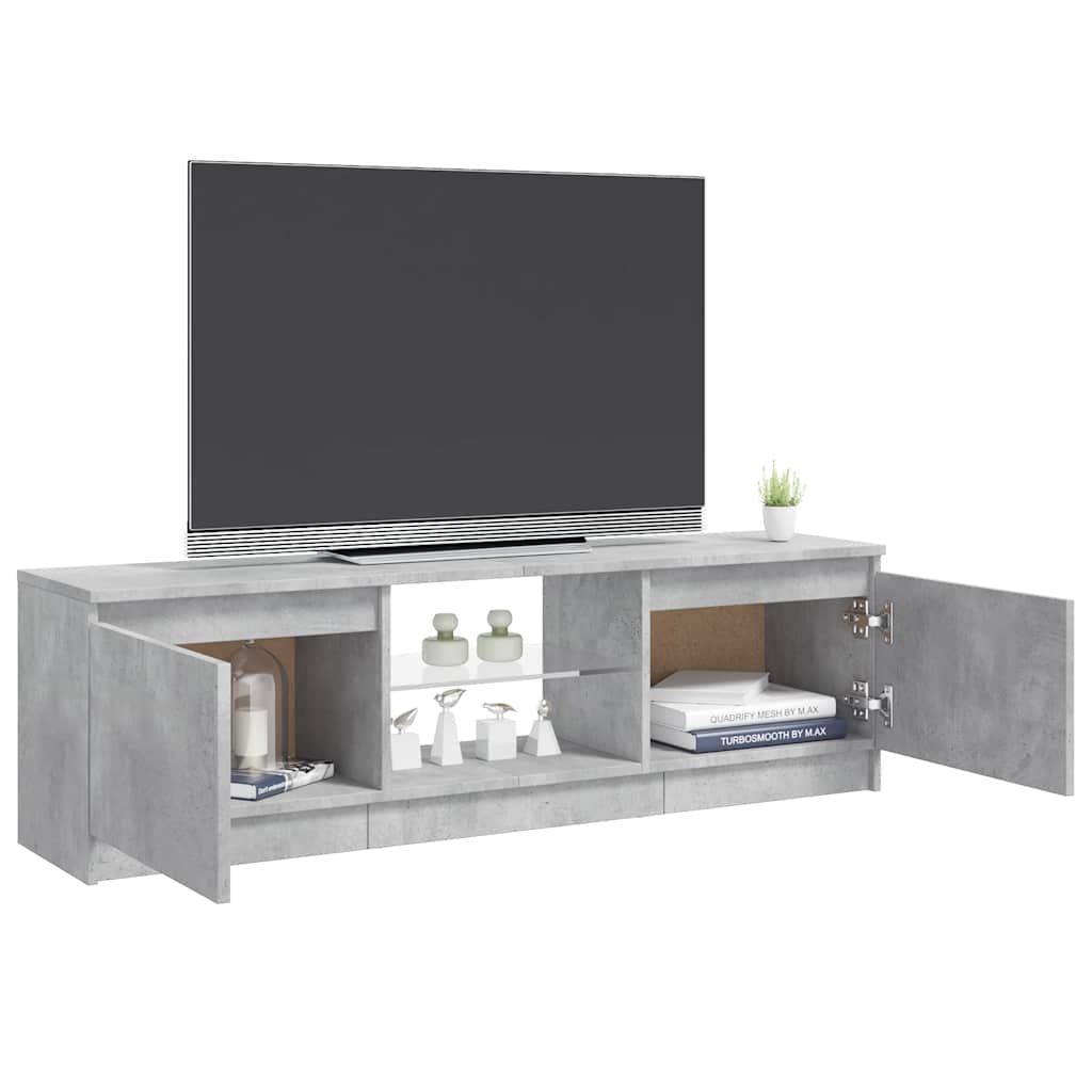 Mobile Porta TV con Luci LED Grigio Cemento 120x30x36 cm - homemem39