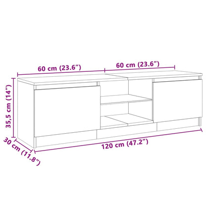 Mobile Porta TV con Luci LED Grigio Cemento 120x30x35,5 cm - homemem39