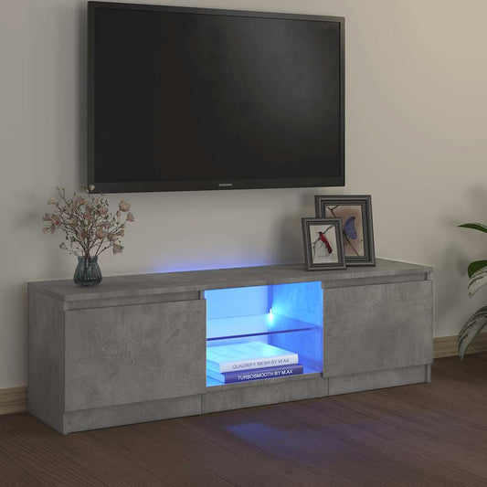 Mobile Porta TV con Luci LED Grigio Cemento 120x30x36 cm - homemem39