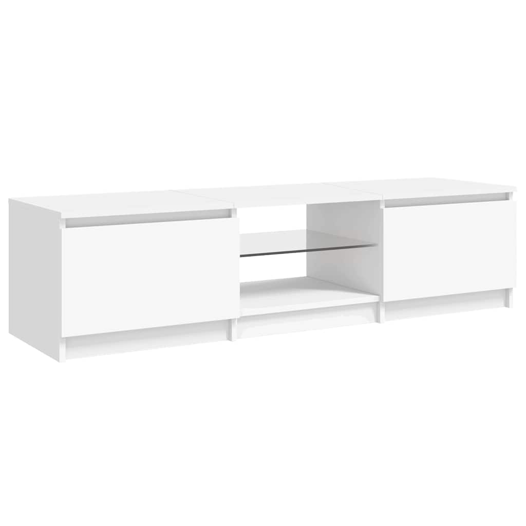 Mobile Porta TV con Luci LED Bianco 140x40x36 cm