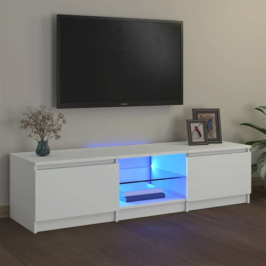 Mobile Porta TV con Luci LED Bianco 140x40x36 cm - homemem39