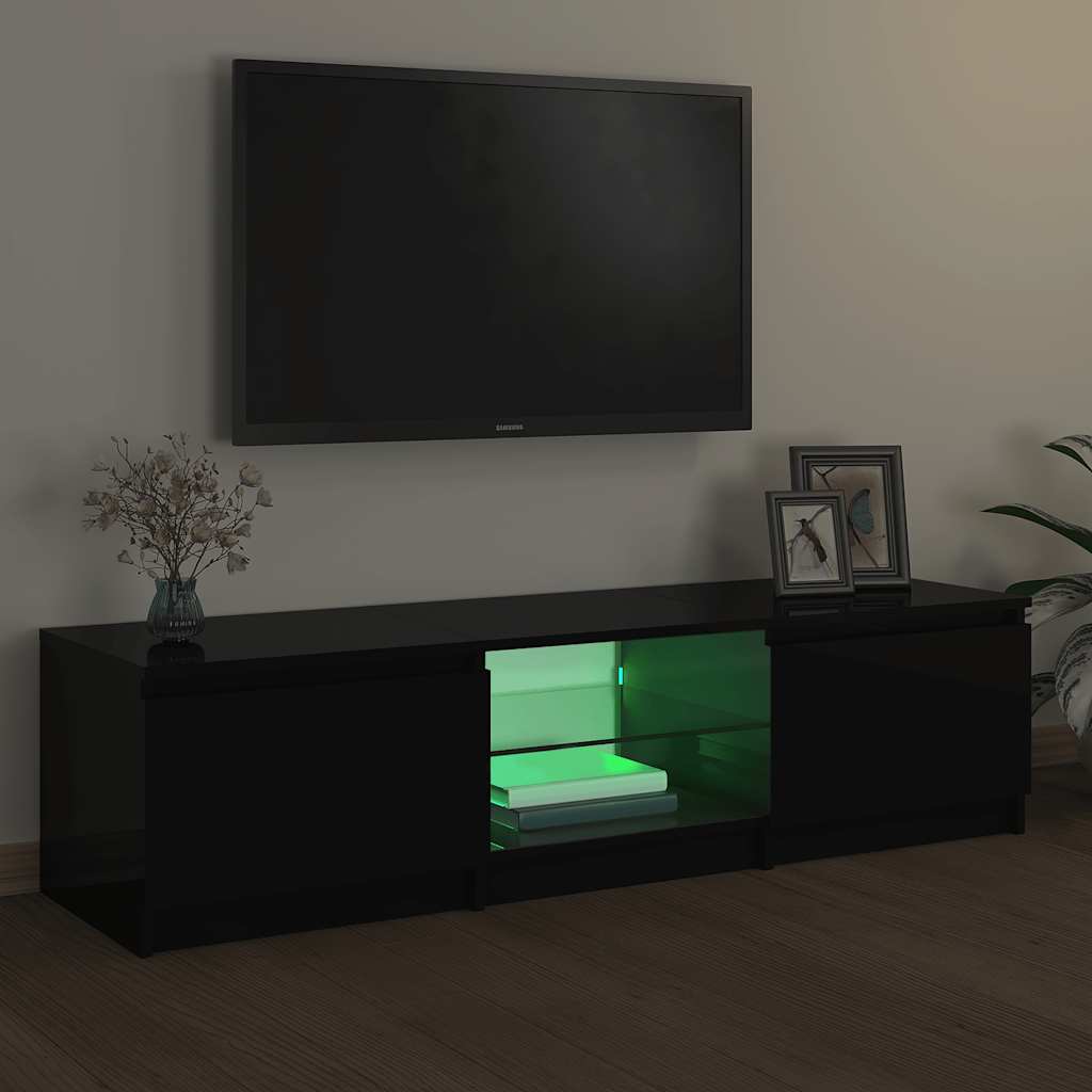 Mobile Porta TV con Luci LED Nero 140x40x36 cm - homemem39