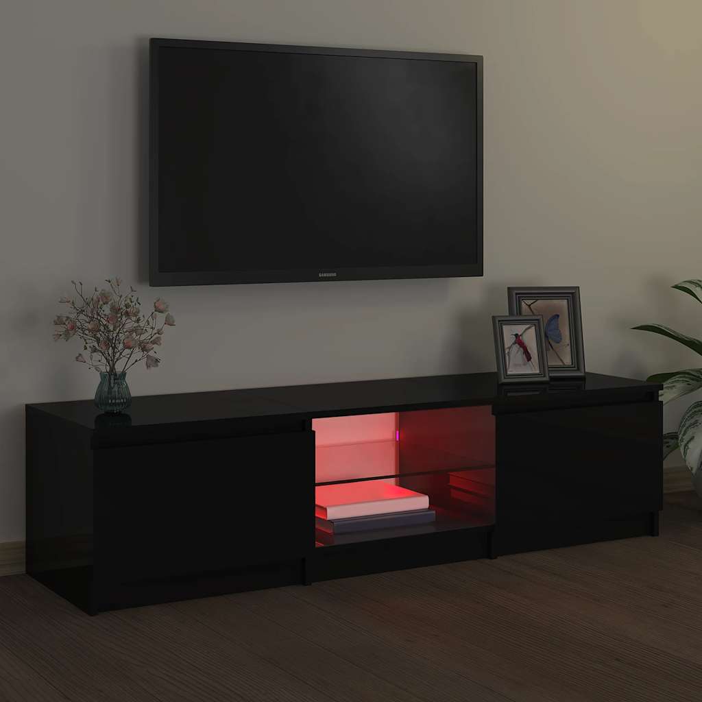 Mobile Porta TV con Luci LED Nero 140x40x36 cm - homemem39