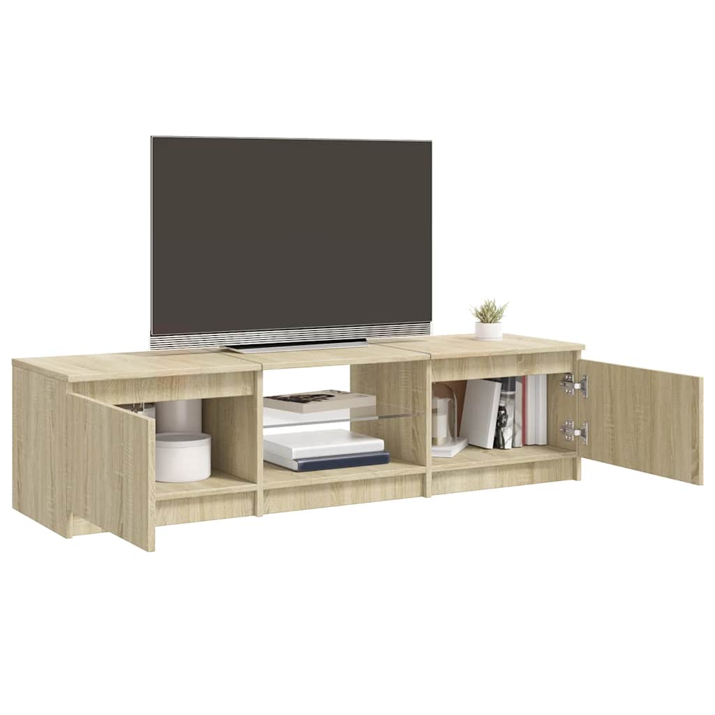 Mobile Porta TV con Luci LED Rovere Sonoma 140x40x36 cm - homemem39