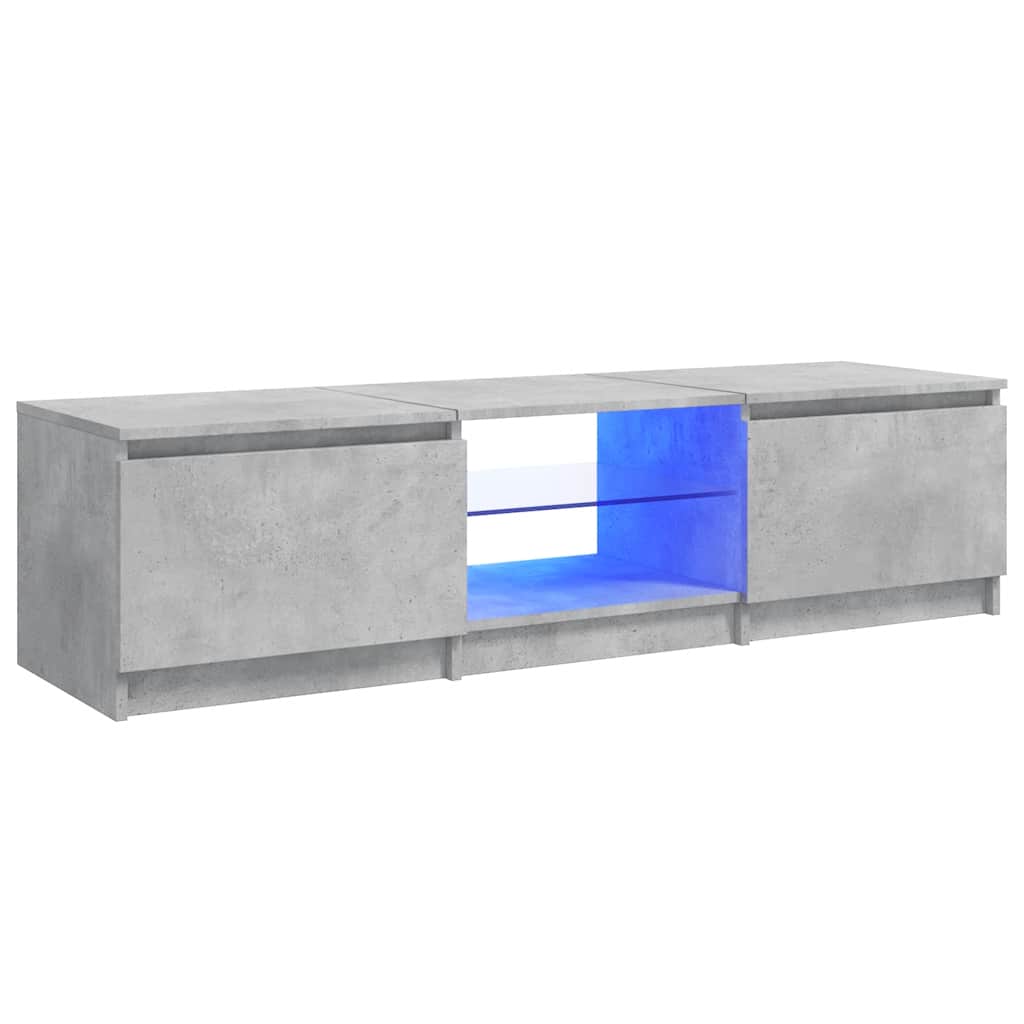 Mobile Porta TV con Luci LED Grigio Cemento 140x40x36 cm - homemem39