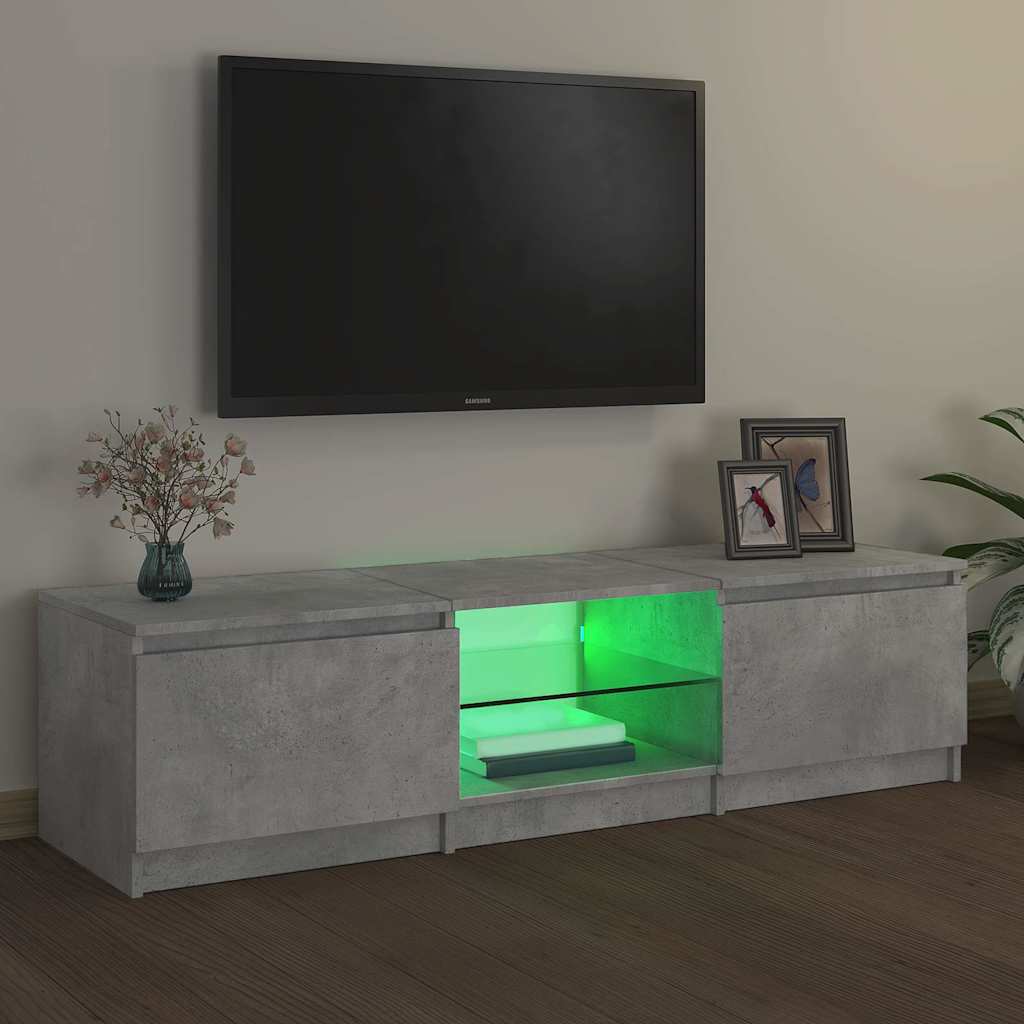 Mobile Porta TV con Luci LED Grigio Cemento 140x40x36 cm - homemem39