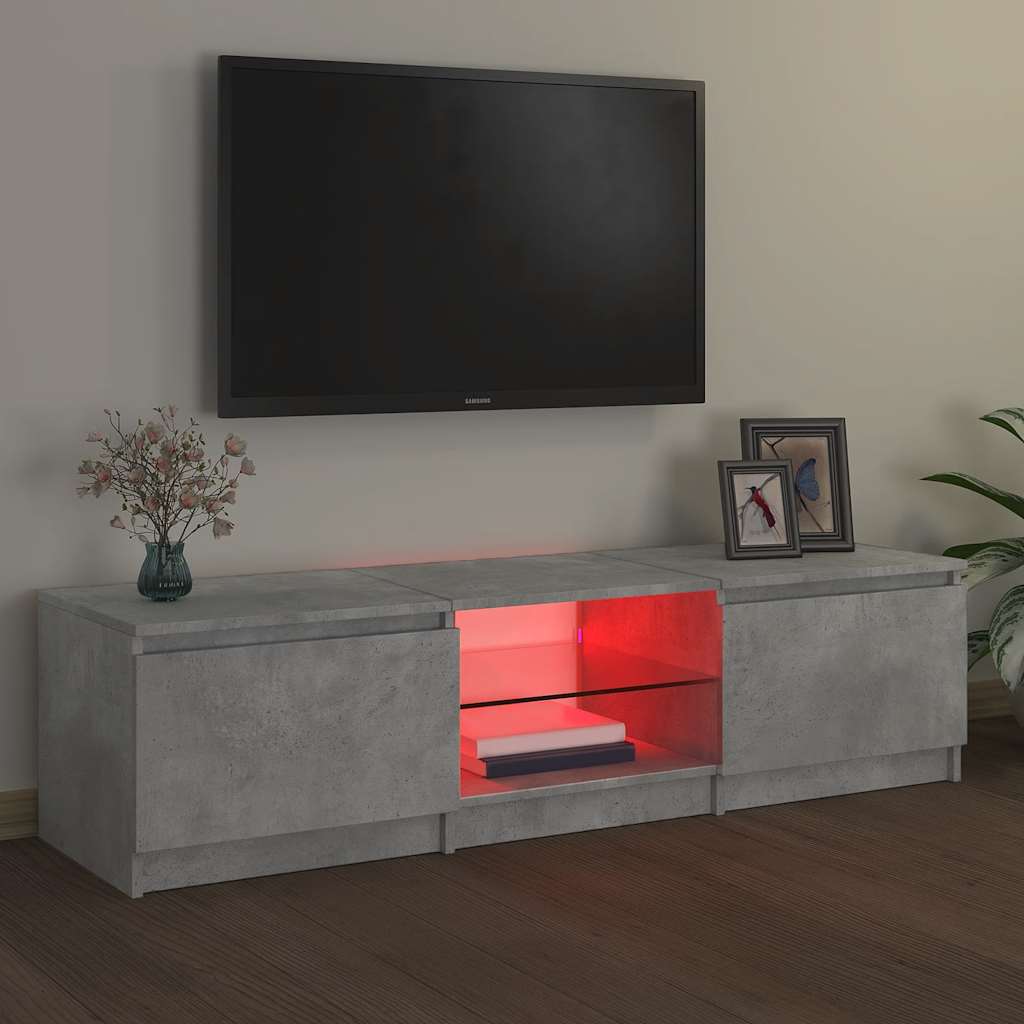 Mobile Porta TV con Luci LED Grigio Cemento 140x40x36 cm - homemem39