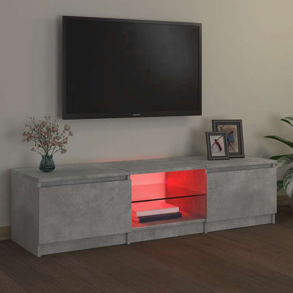 Mobile Porta TV con Luci LED Grigio Cemento 140x40x36 cm - homemem39