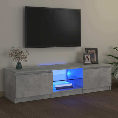 Mobile Porta TV con Luci LED Grigio Cemento 140x40x36 cm - homemem39