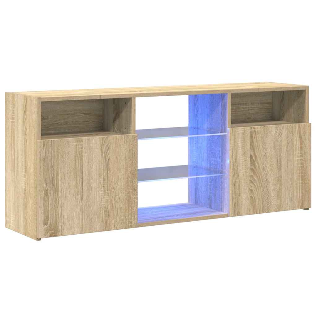 Mobile Porta TV con Luci LED Rovere Sonoma 120x30x50 cm - homemem39