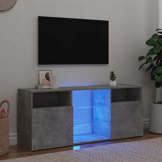 Mobile Porta TV con Luci LED Grigio Cemento 120x30x50 cm - homemem39