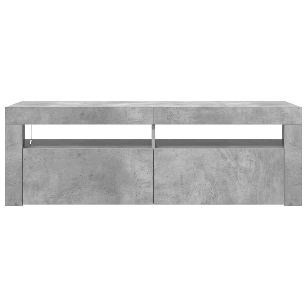 Mobile Porta TV con Luci LED Grigio Cemento 120x35x40 cm - homemem39