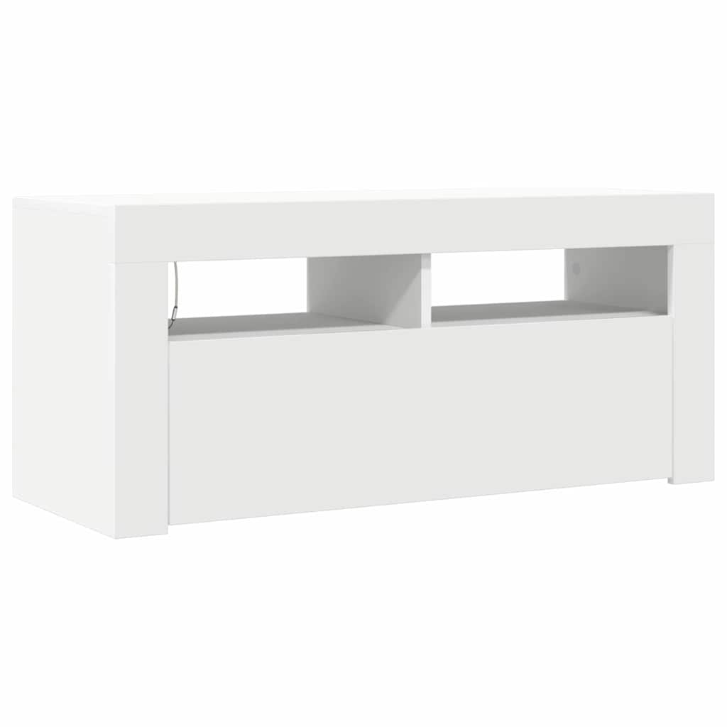 Mobile Porta TV con Luci LED Bianco 90x35x40 cm - homemem39
