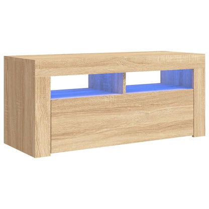 Mobile Porta TV con Luci LED Rovere Sonoma 90x35x40 cm - homemem39