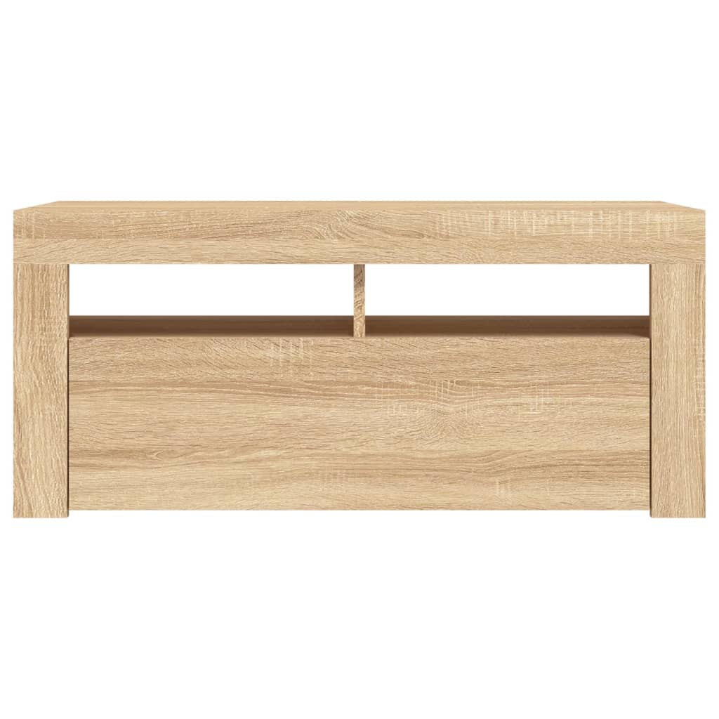 Mobile Porta TV con Luci LED Rovere Sonoma 90x35x40 cm - homemem39