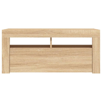 Mobile Porta TV con Luci LED Rovere Sonoma 90x35x40 cm - homemem39