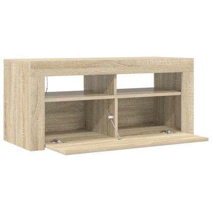 Mobile Porta TV con Luci LED Rovere Sonoma 90x35x40 cm - homemem39