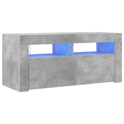 Mobile Porta TV con Luci LED Grigio Cemento 90x35x40 cm - homemem39