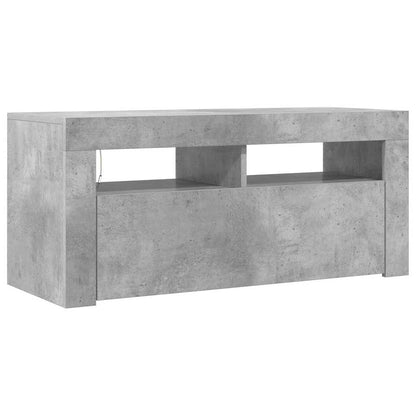 Mobile Porta TV con Luci LED Grigio Cemento 90x35x40 cm - homemem39