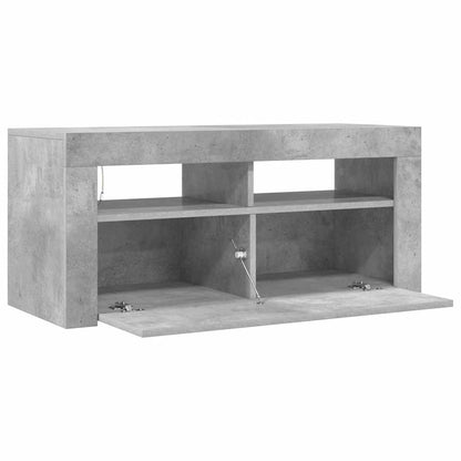 Mobile Porta TV con Luci LED Grigio Cemento 90x35x40 cm - homemem39