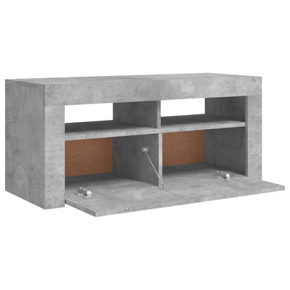 Mobile Porta TV con Luci LED Grigio Cemento 90x35x40 cm - homemem39
