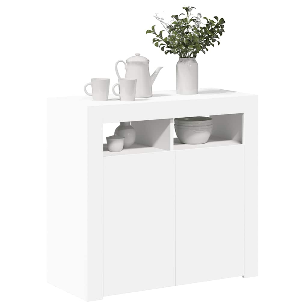 Credenza con Luci LED Bianca 80x35x75 cm - homemem39