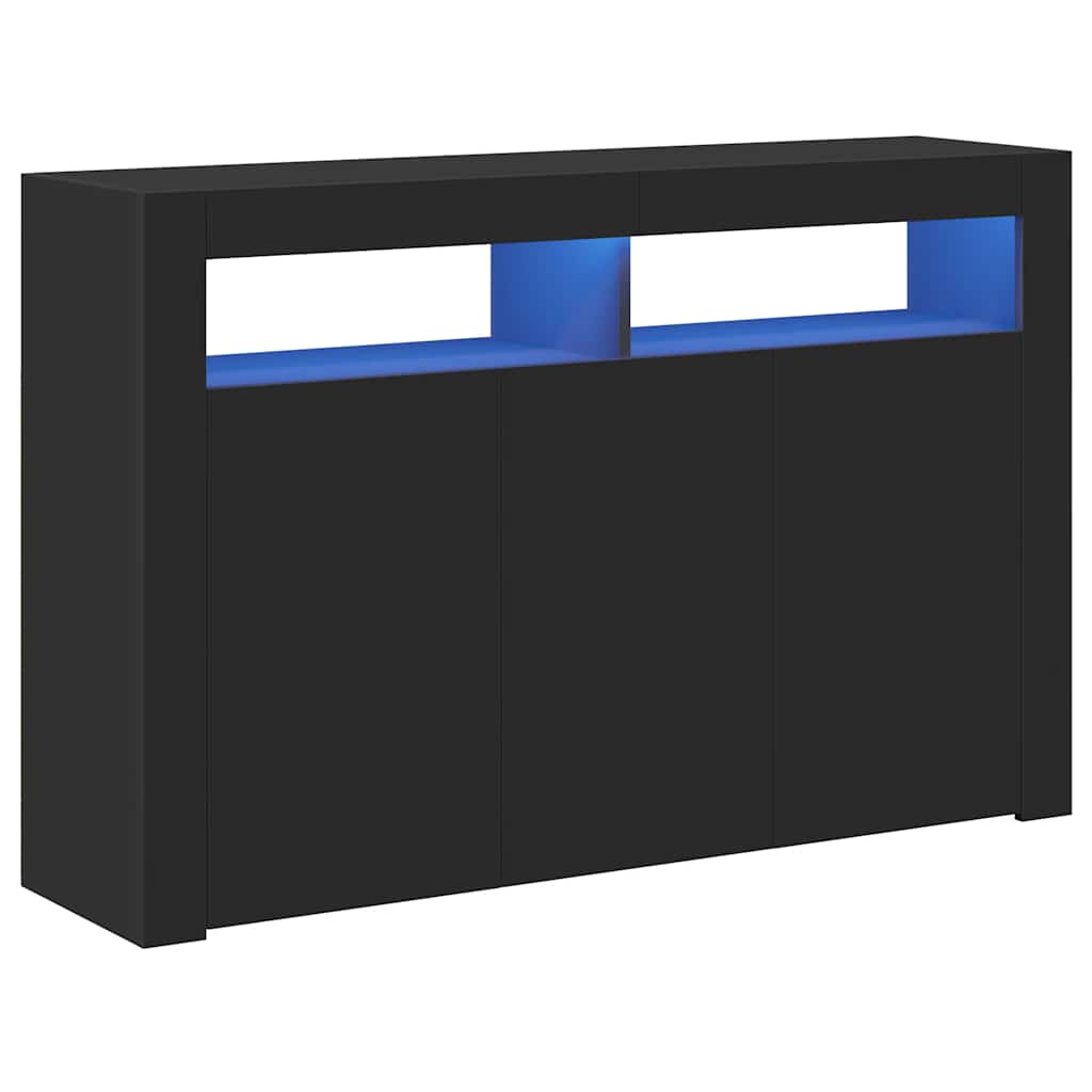 Credenza con Luci LED Nera 115,5x30x75 cm | homemem39
