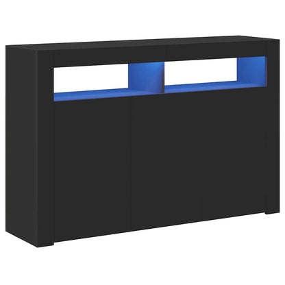 Credenza con Luci LED Nera 115,5x30x75 cm | homemem39