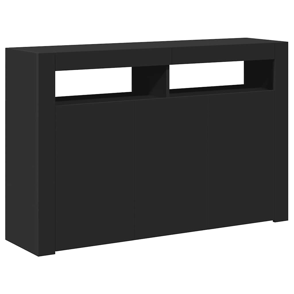 Credenza con Luci LED Nera 115,5x30x75 cm | homemem39