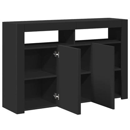 Credenza con Luci LED Nera 115,5x30x75 cm | homemem39