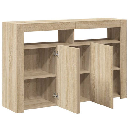 Credenza con Luci LED Rovere Sonoma 115,5x30x75 cm | homemem39