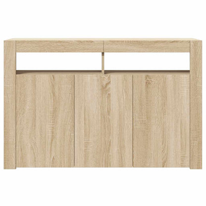 Credenza con Luci LED Rovere Sonoma 115,5x30x75 cm | homemem39