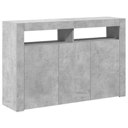 Credenza con Luci LED Grigio Cemento 115,5x30x75 cm - homemem39