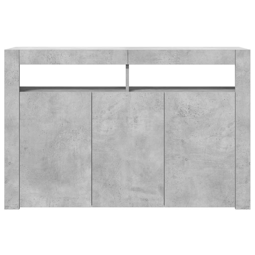 Credenza con Luci LED Grigio Cemento 115,5x30x75 cm - homemem39