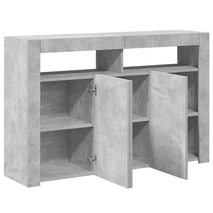 Credenza con Luci LED Grigio Cemento 115,5x30x75 cm - homemem39