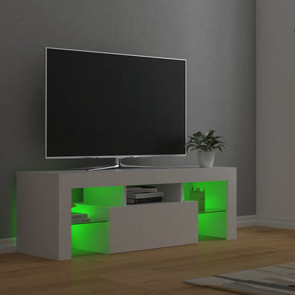 Mobile Porta TV con Luci LED Bianco 120x35x40 cm - homemem39
