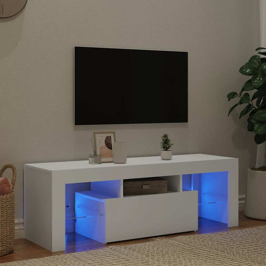 Mobile Porta TV con Luci LED Bianco 120x35x40 cm - homemem39