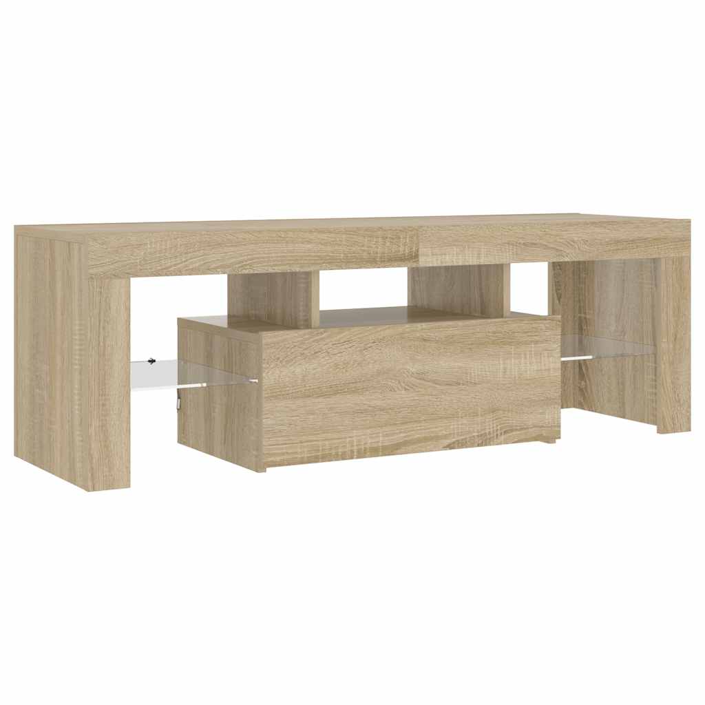 Mobile Porta TV con Luci LED Rovere Sonoma 120x35x40 cm - homemem39