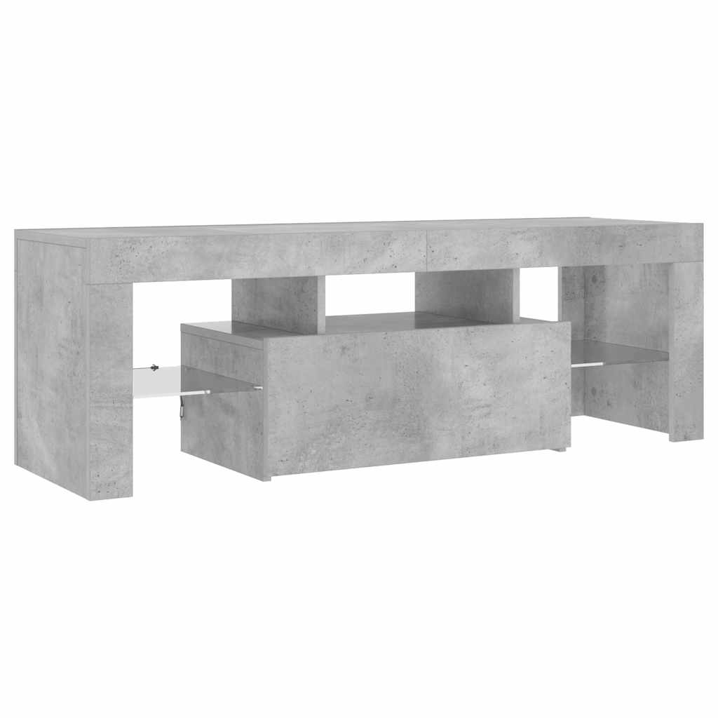 Mobile Porta TV con Luci LED Grigio Cemento 120x35x40 cm - homemem39