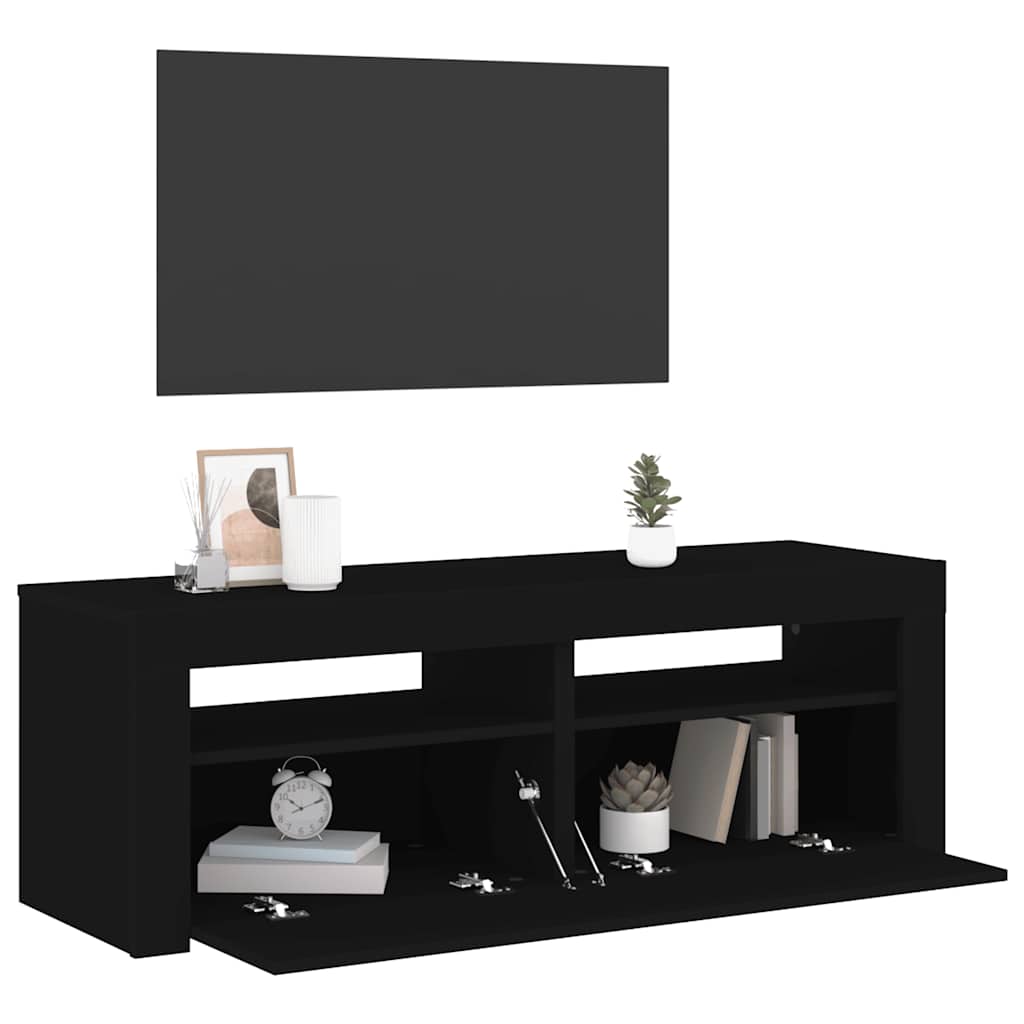 Mobile Porta TV con Luci LED Nero 120x35x40 cm - homemem39