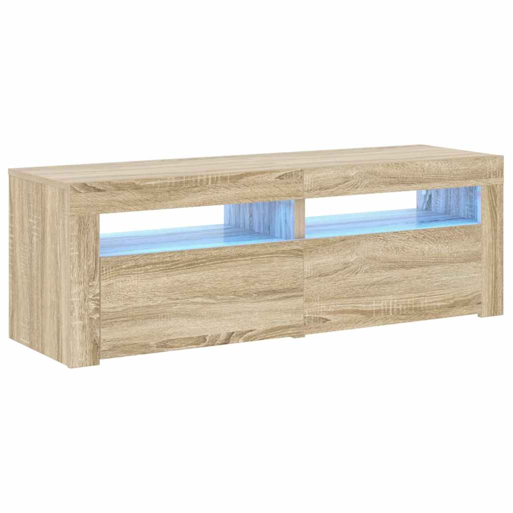 Mobile Porta TV con Luci LED Rovere Sonoma 120x35x40 cm - homemem39